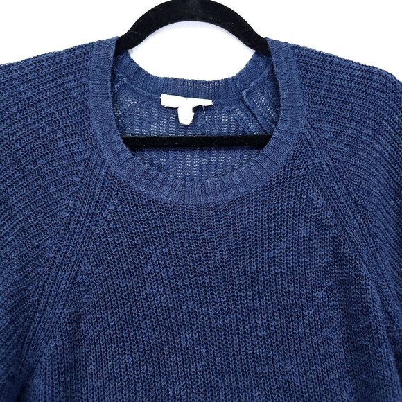 Eileen Fisher Organic Linen Cotton Slub Tunic Sweater Womens Large Open Knit - Picture 10 of 12